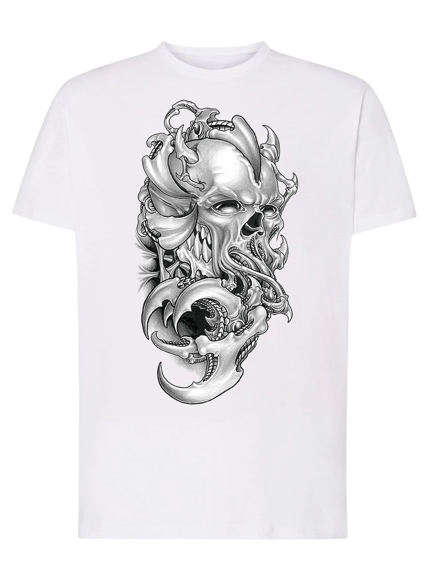 Cruss Skull Zombi Silizzato Tattoo 9013 T-shirt Urban Men Uomo 100% Cotone Pettinato JK STREET STYLE