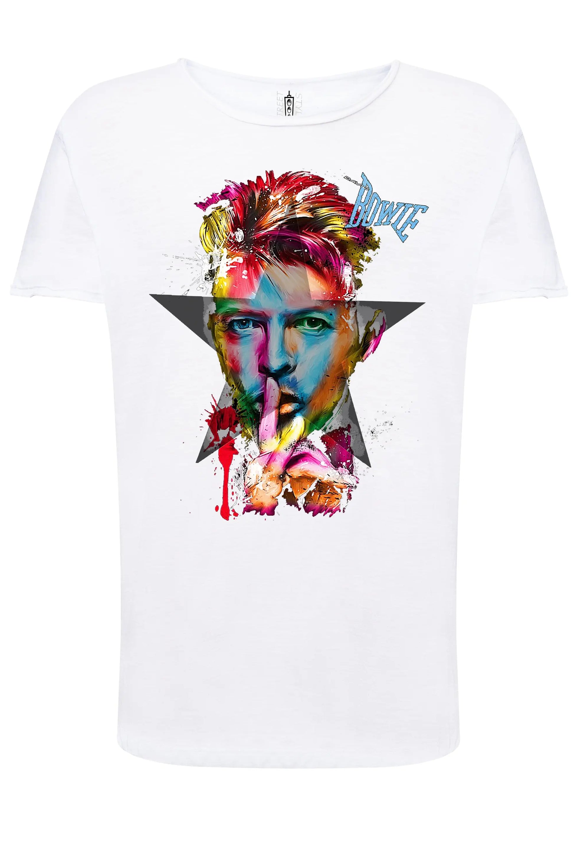 David Bowie Artistico The Legend Cantante Soggetto 7036 T-shirt Urban Slub Men Uomo 100% Cotone Fiammato JK STREET STYLE