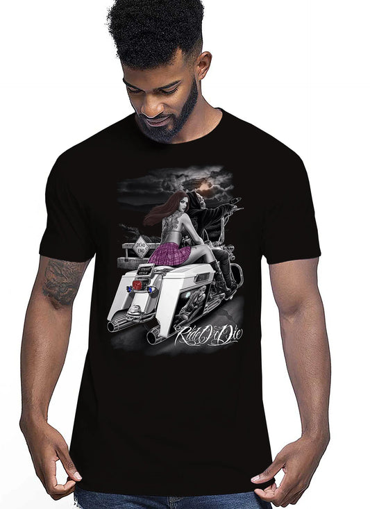 Dead End Skull Motor Tattoo 9050-20 T-shirt Urban Men Uomo 100% Cotone Pettinato JK STREET STYLE