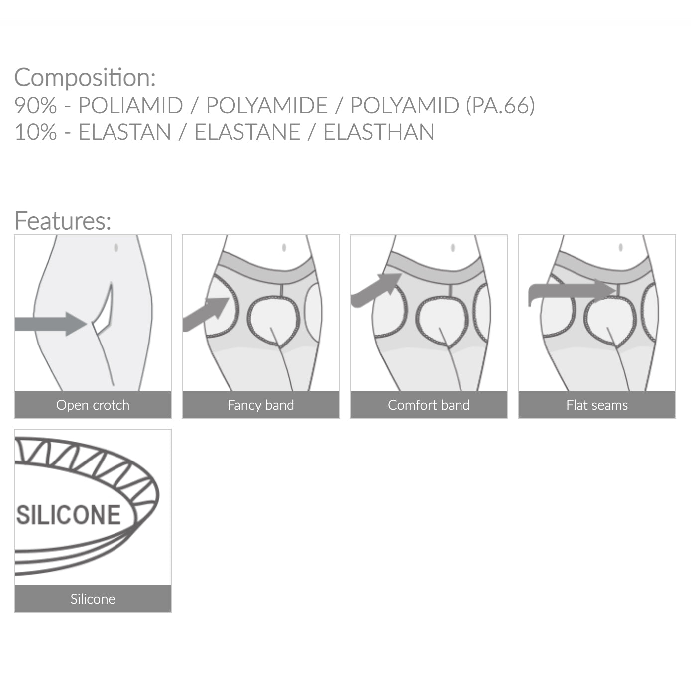 Amour Pin-Up Open Crotch Pantyhose 40DEN Black-3