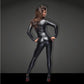 Powerwetlook Overall Leash Two-Way Zipper Catsuit-1