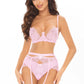 Floral Lace Thong Panty Axami Allure Pink-2