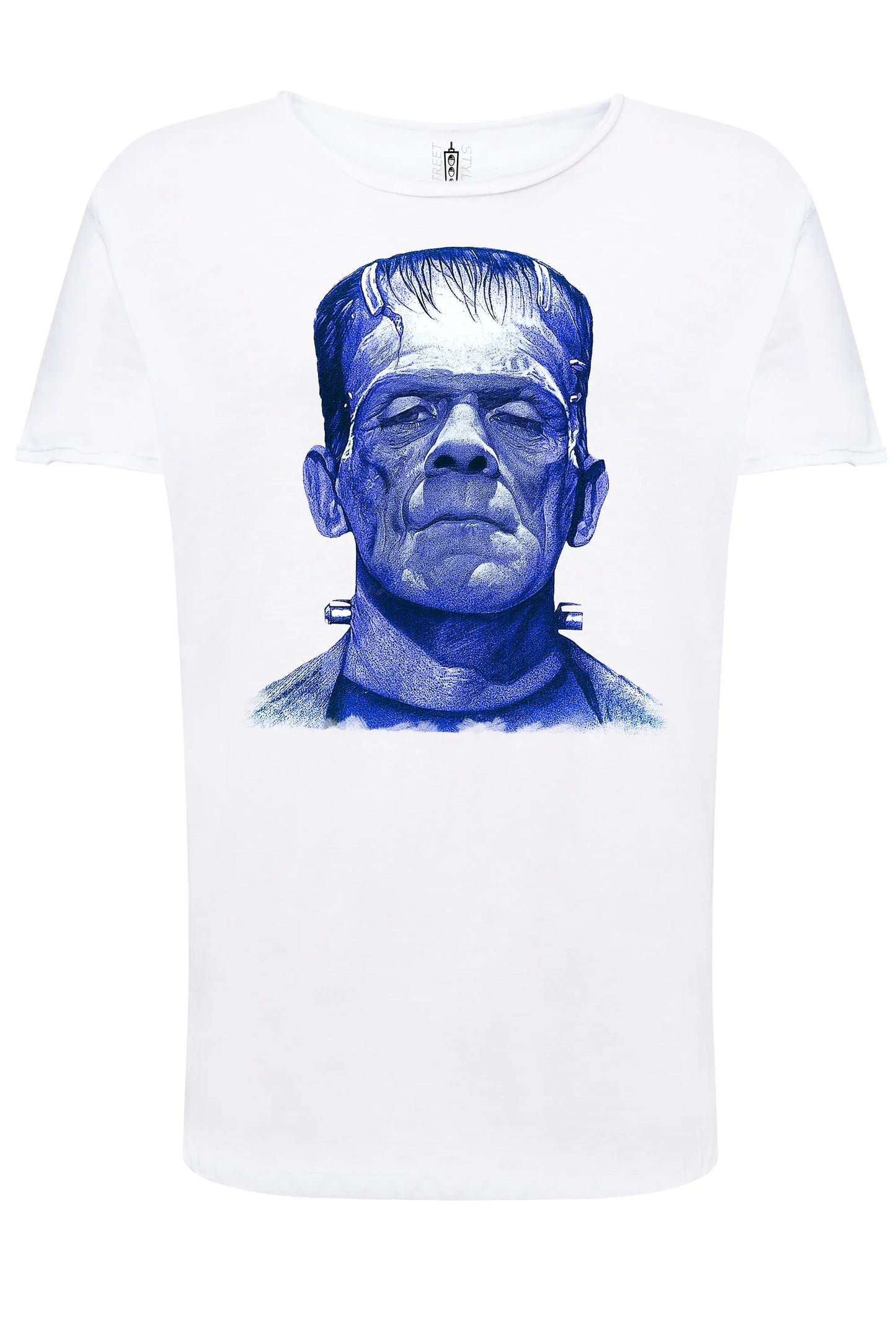 Frankenstein Blu The Legend Cinema Attore Comico Soggetto 18-97-2 T-shirt Urban Slub Men Uomo 100% Cotone Fiammato BS STREET STYLE