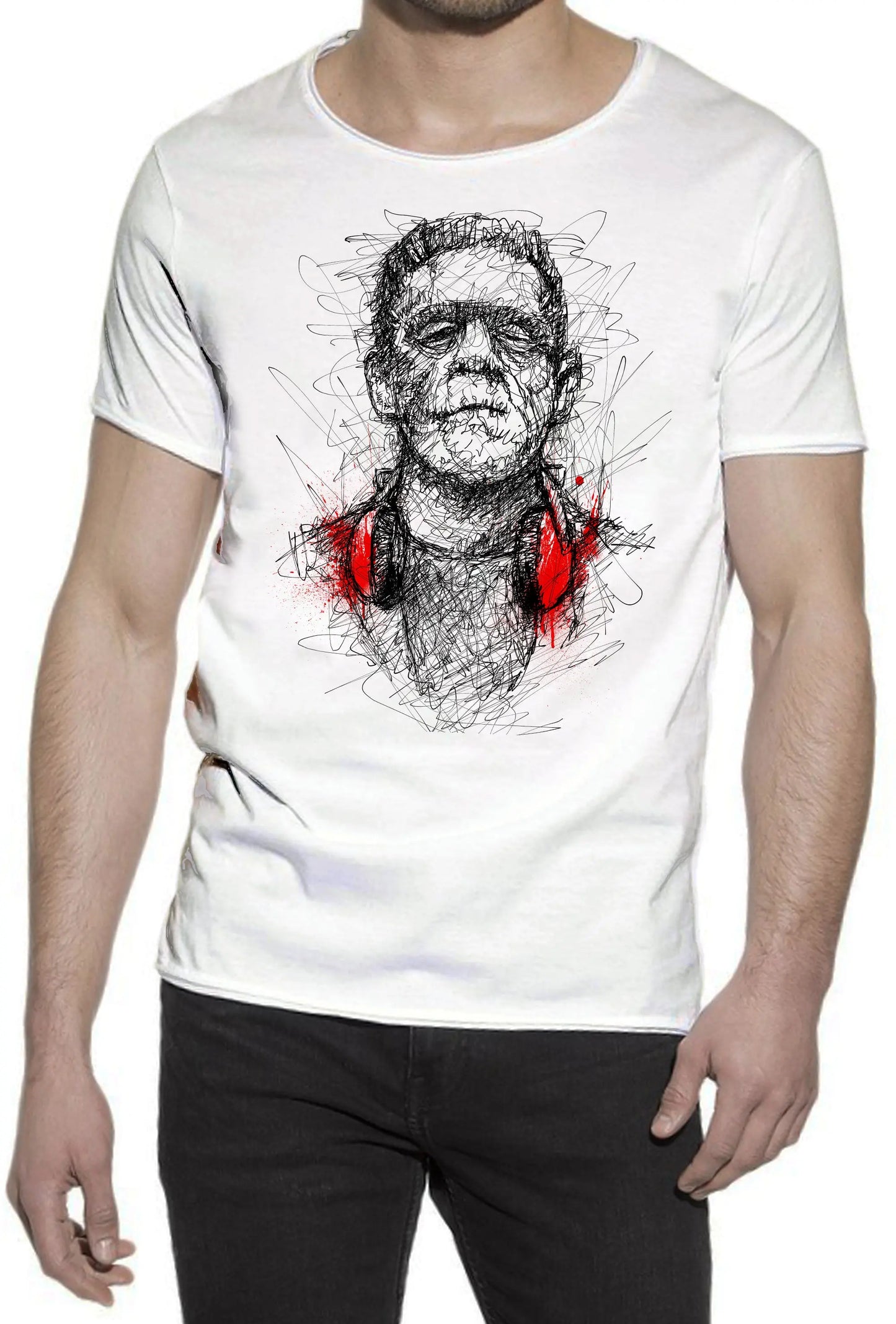 Frankenstein The Legend Cinema Attore Comico Soggetto 18-97 T-shirt Urban Slub Men Uomo 100% Cotone Fiammato BS STREET STYLE