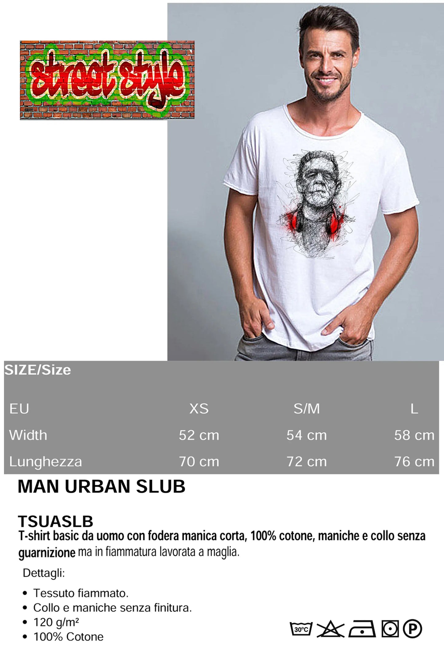 Frankenstein The Legend Cinema Attore Comico Soggetto 18-97 T-shirt Urban Slub Men Uomo 100% Cotone Fiammato BS STREET STYLE