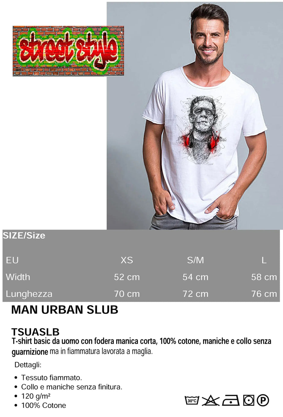 T-shirt Uomo Bianca 'AB Normal' – Marty Feldman – Frankenstein Jr – Cotone Fiammato 100%