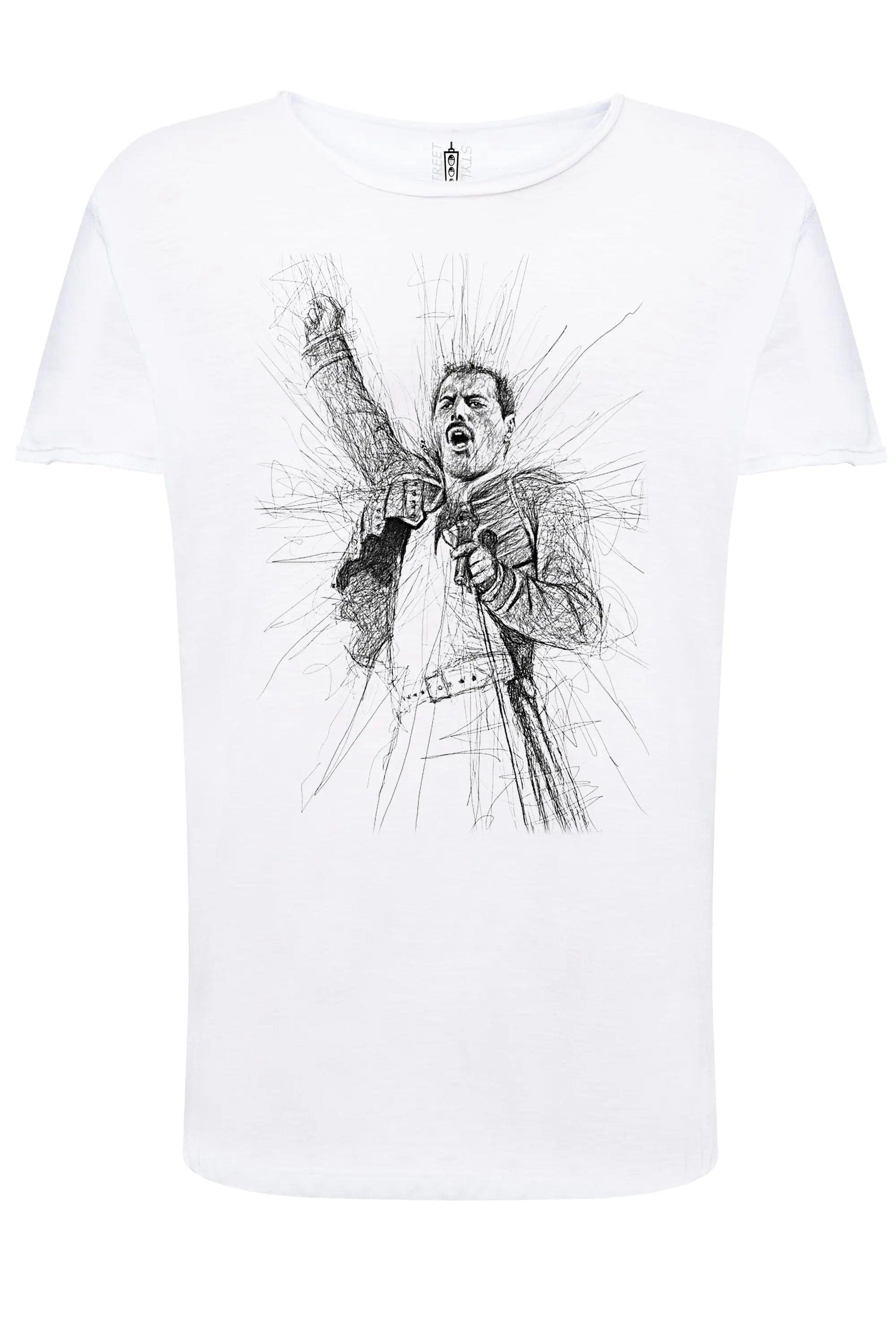 Freddy Mercury Color Artistico Stilizzato 18-58 T-shirt Urban Slub Men Uomo 100% Cotone Fiammato JK STREET STYLE