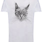 Gatto Stilizzato Color Cantante Soggetto 18-74 T-shirt Urban Slub Men Uomo 100% Cotone Fiammato BS STREET STYLE