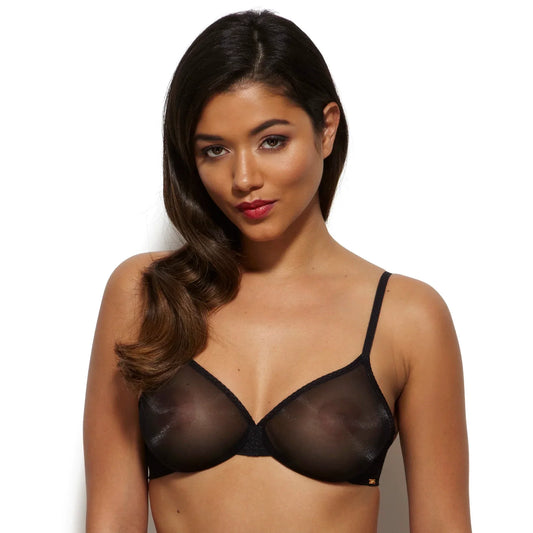 Sheer Molded Bra Gossard Glossies Black - STREET STYLE