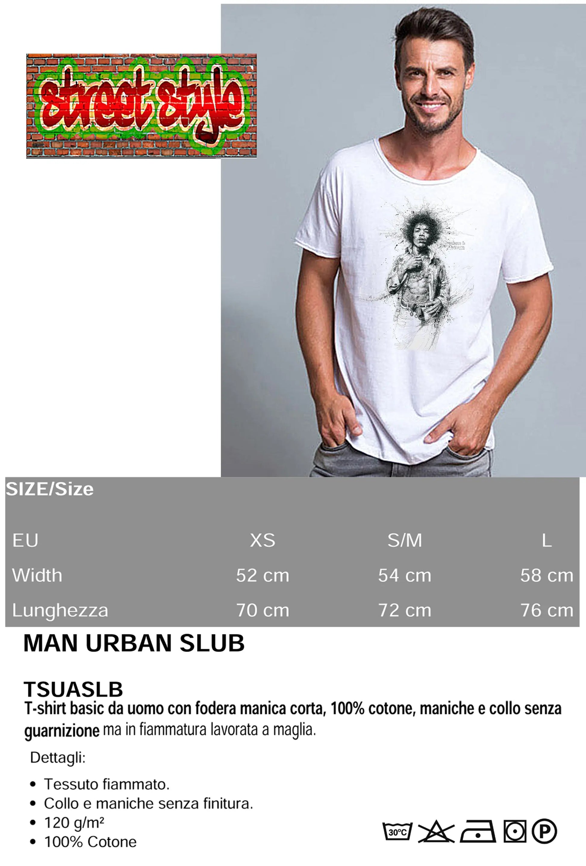 Guns The Legend Stilizzato Soggetto Cantante 18-54 T-shirt Urban Slub Men Uomo 100% Cotone Fiammato JK STREET STYLE