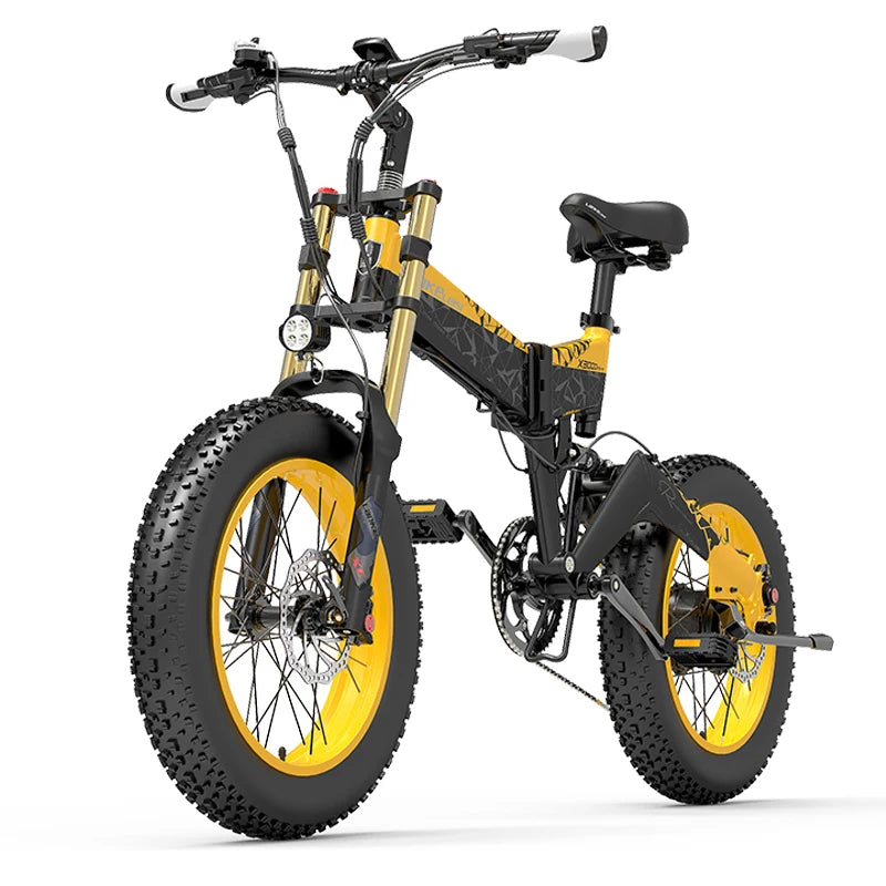 Dropshipping Eu Stock LANKELEISI X3000plus up 26x4.0 Fat Bike Electric Mountain Bike Full Suspension 1000W Folding Ebike-7