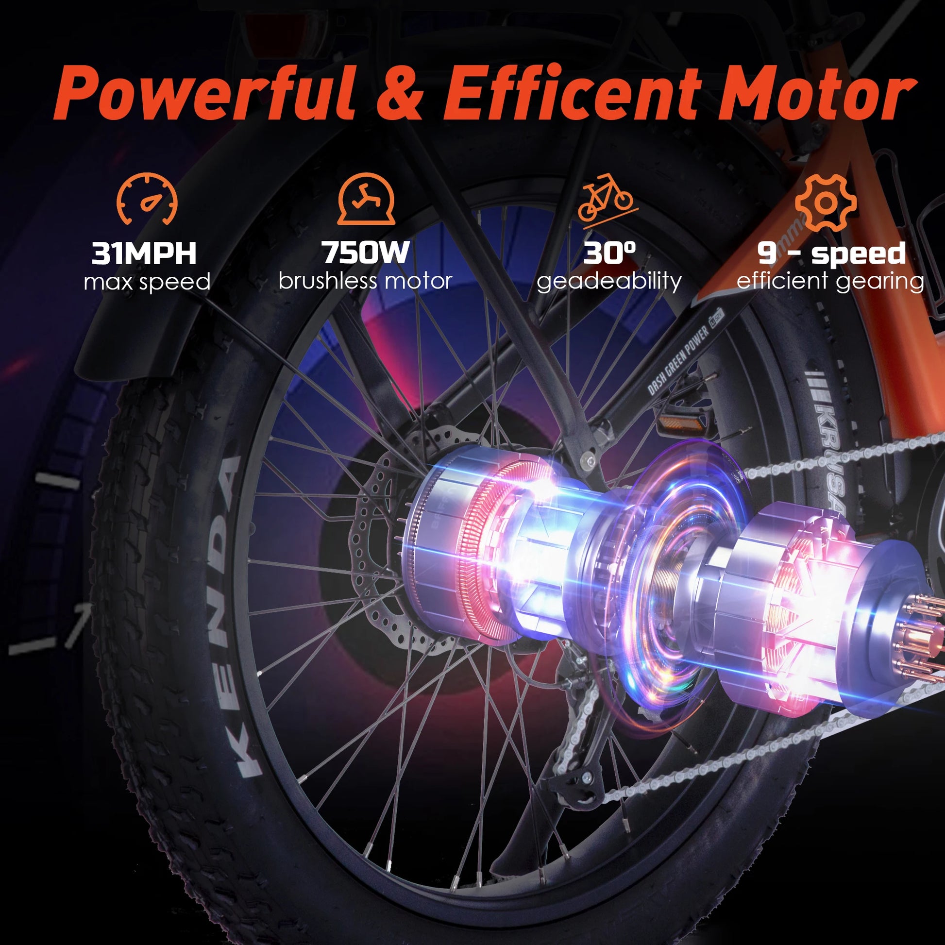 2024 HEZZO Ebike 52V 750W BAFANG Geared Motored 17Ah 50Km/h 100Km Step Thru 26Inch Fat Tire Electric Bike With Torque Sensor-1