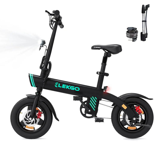 Mini 14'' Lightweight Aluminum Folding Electric Bike ELEKGO EG01 for Adults Urban E-Bike Single Speed CE Certified-0