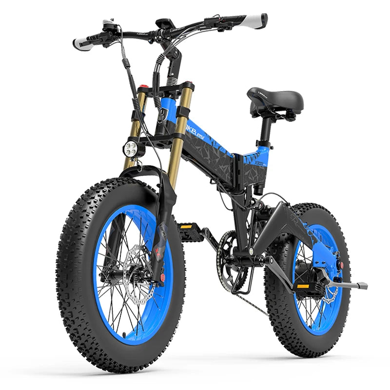 Dropshipping Eu Stock LANKELEISI X3000plus up 26x4.0 Fat Bike Electric Mountain Bike Full Suspension 1000W Folding Ebike-6