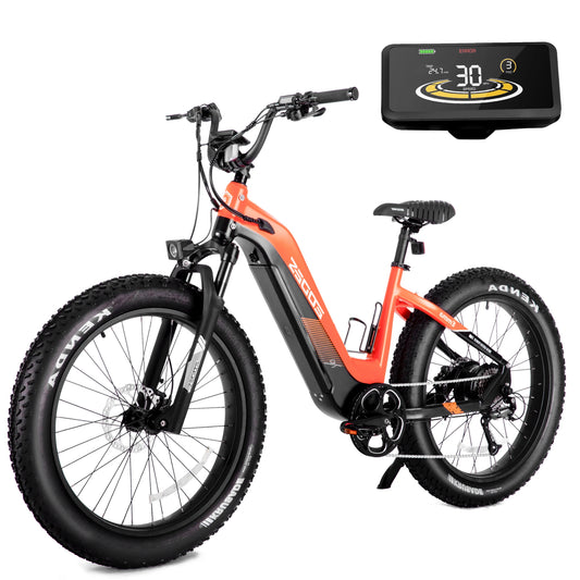 2024 HEZZO Ebike 52V 750W BAFANG Geared Motored 17Ah 50Km/h 100Km Step Thru 26Inch Fat Tire Electric Bike With Torque Sensor-0