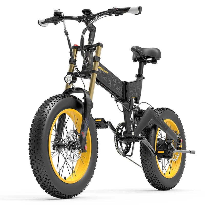 Dropshipping Eu Stock LANKELEISI X3000plus up 26x4.0 Fat Bike Electric Mountain Bike Full Suspension 1000W Folding Ebike-8
