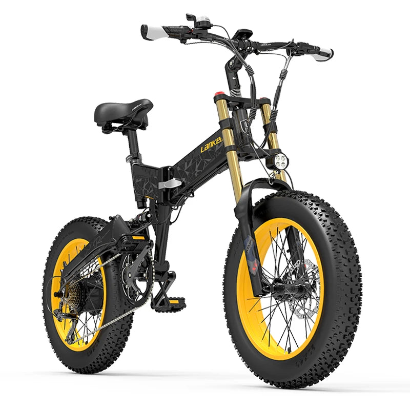 Dropshipping Eu Stock LANKELEISI X3000plus up 26x4.0 Fat Bike Electric Mountain Bike Full Suspension 1000W Folding Ebike-1