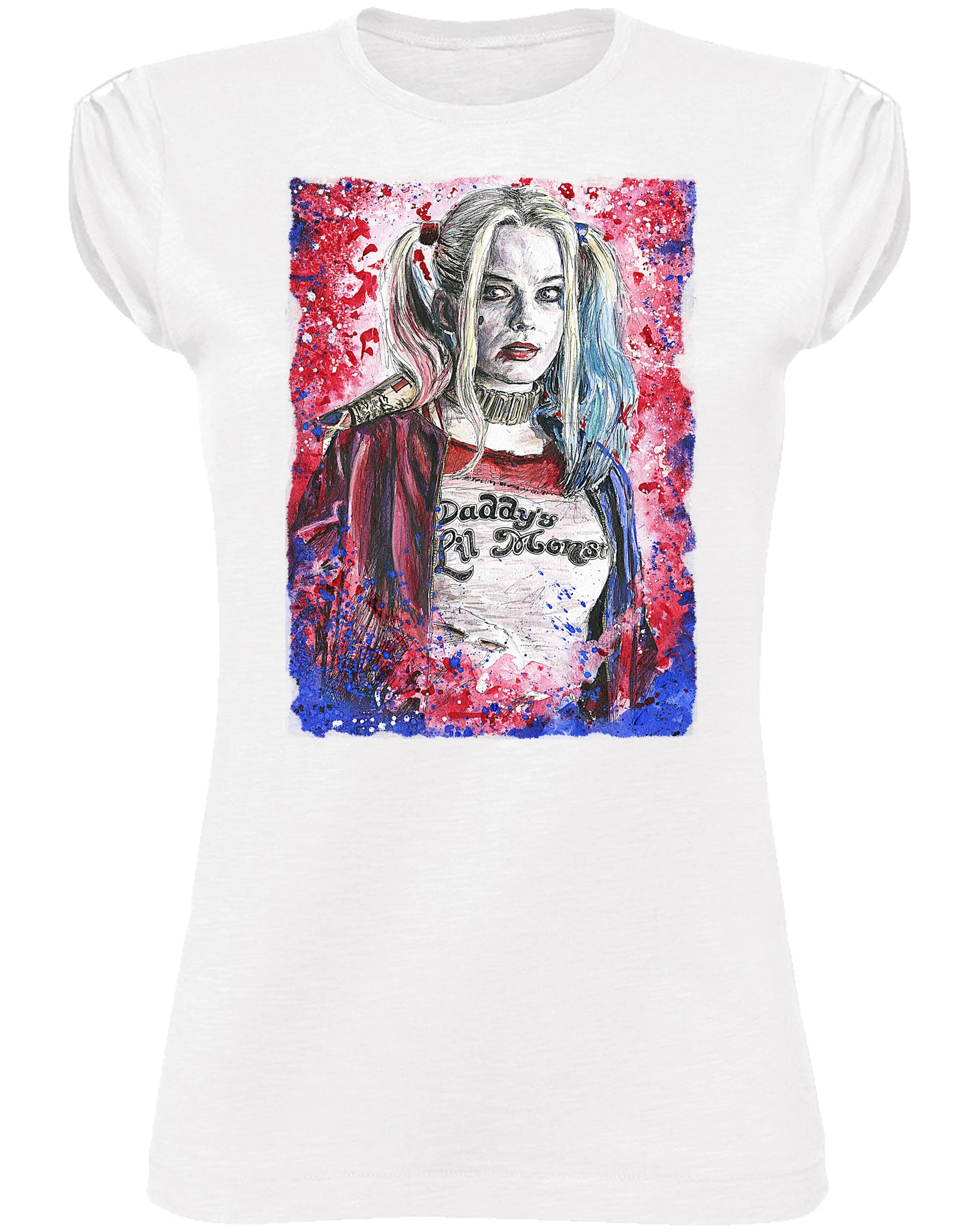 Harley Quinn Crime Stilizzato Color Soggetto Marvel 18-106-2 Moda Urban Slub Lady Donna 100% Cotone Fiammato BS STREET STYLE