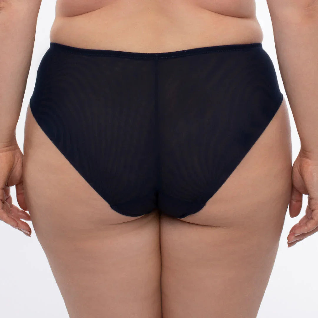 No VPL Sheer Mesh Tulle Embroidered Brief Panty Hazel - STREET STYLE