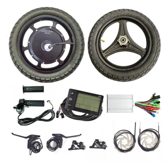 14x2.125 14 Inch 36V 48V 500W Brushless Gearless Disc Brake Scooter Motor Kit Electric Bicycle Conversion Kit-0