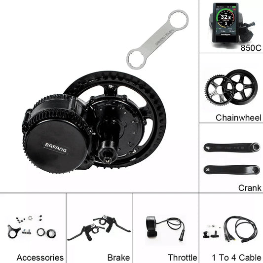 Bafang BBS02B 36v 48v 500w  750w Mid Crank Motor Kit Electric Bicycle Kit with DPC-14 Colorful Display-0