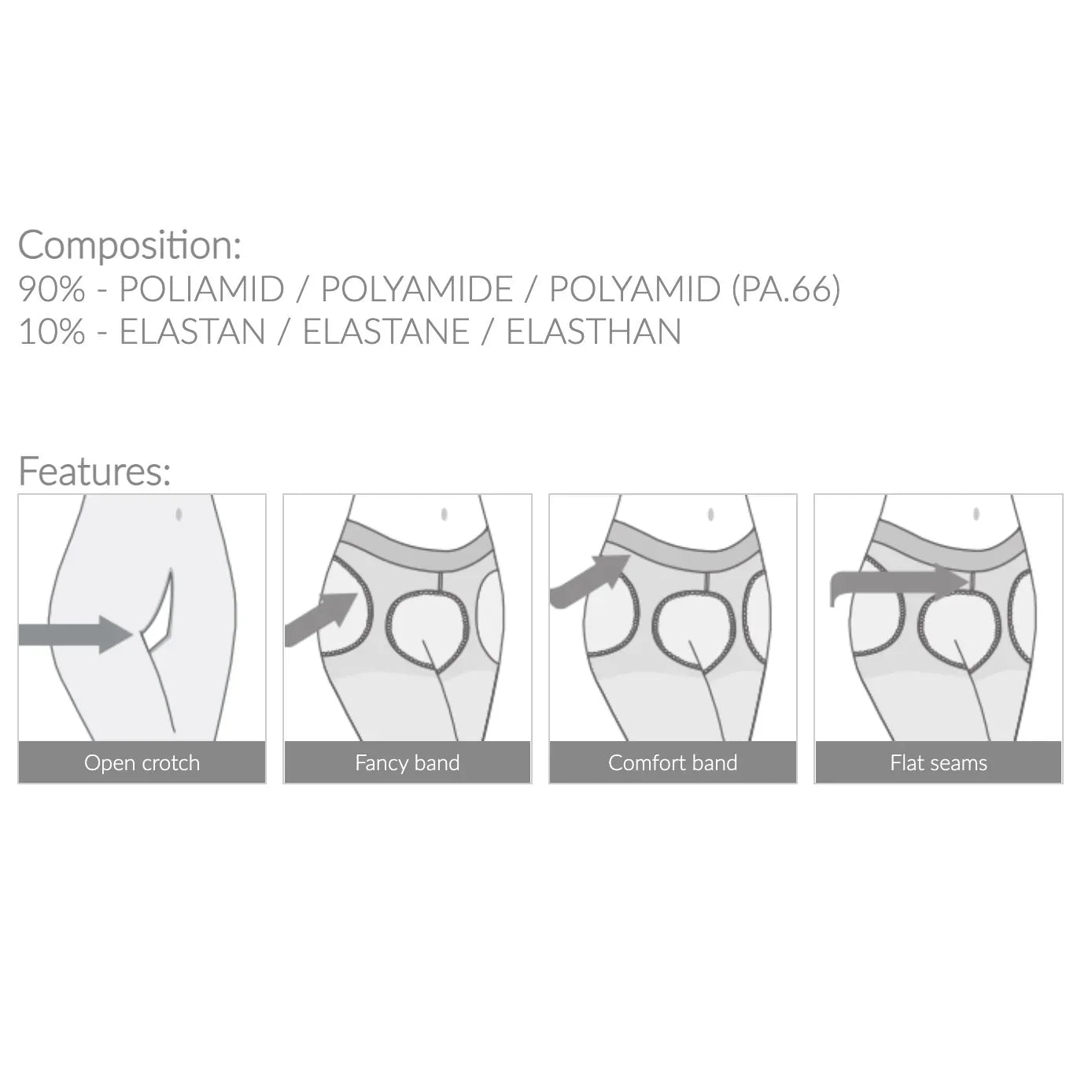 Open Crotch Pantyhose 20DEN Hip Gloss Amour Nude - STREET STYLE