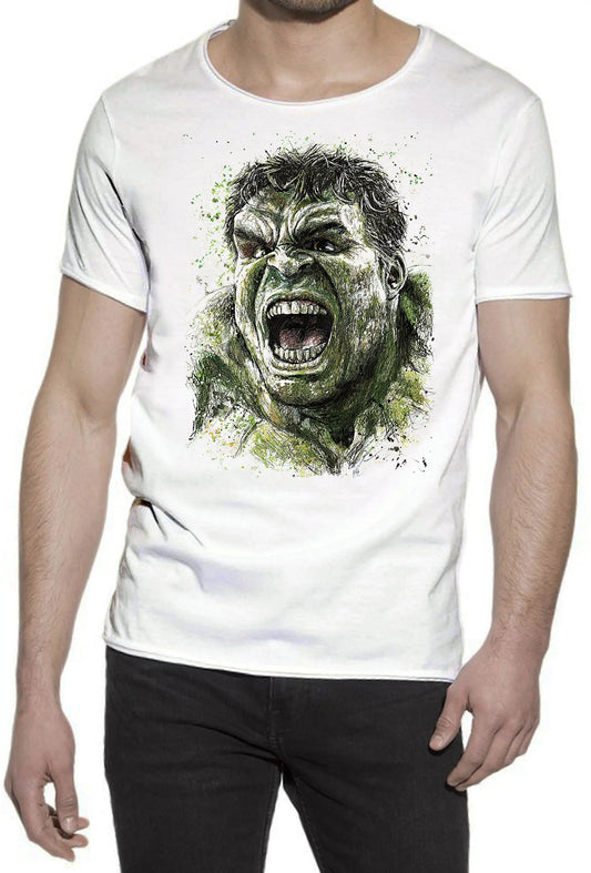 Hulk Stilizzato Color Film Cinema Super Eroi 18-104 T-shirt Urban Slub Men Uomo 100% Cotone Fiammato JK STREET STYLE