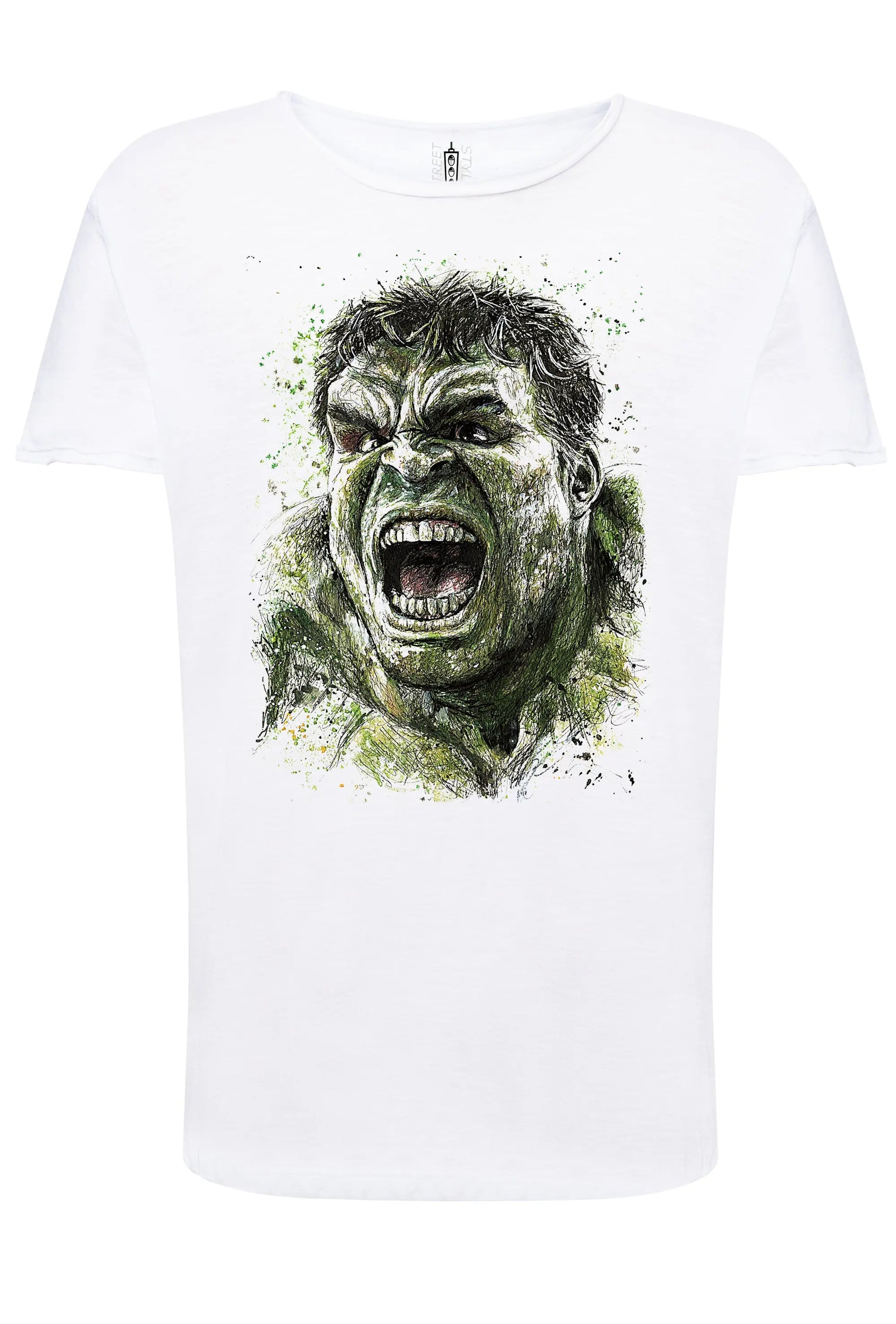 Hulk Stilizzato Color Film Cinema Super Eroi 18-104 T-shirt Urban Slub Men Uomo 100% Cotone Fiammato JK STREET STYLE