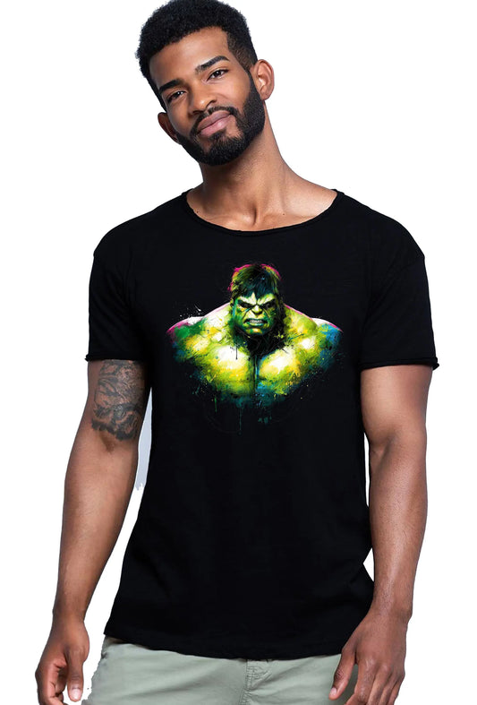 Hulk Stilizzato Color Film Cinema Super Eroi 18-20-11 T-shirt Urban Slub Men Uomo 100% Cotone Fiammato JK STREET STYLE