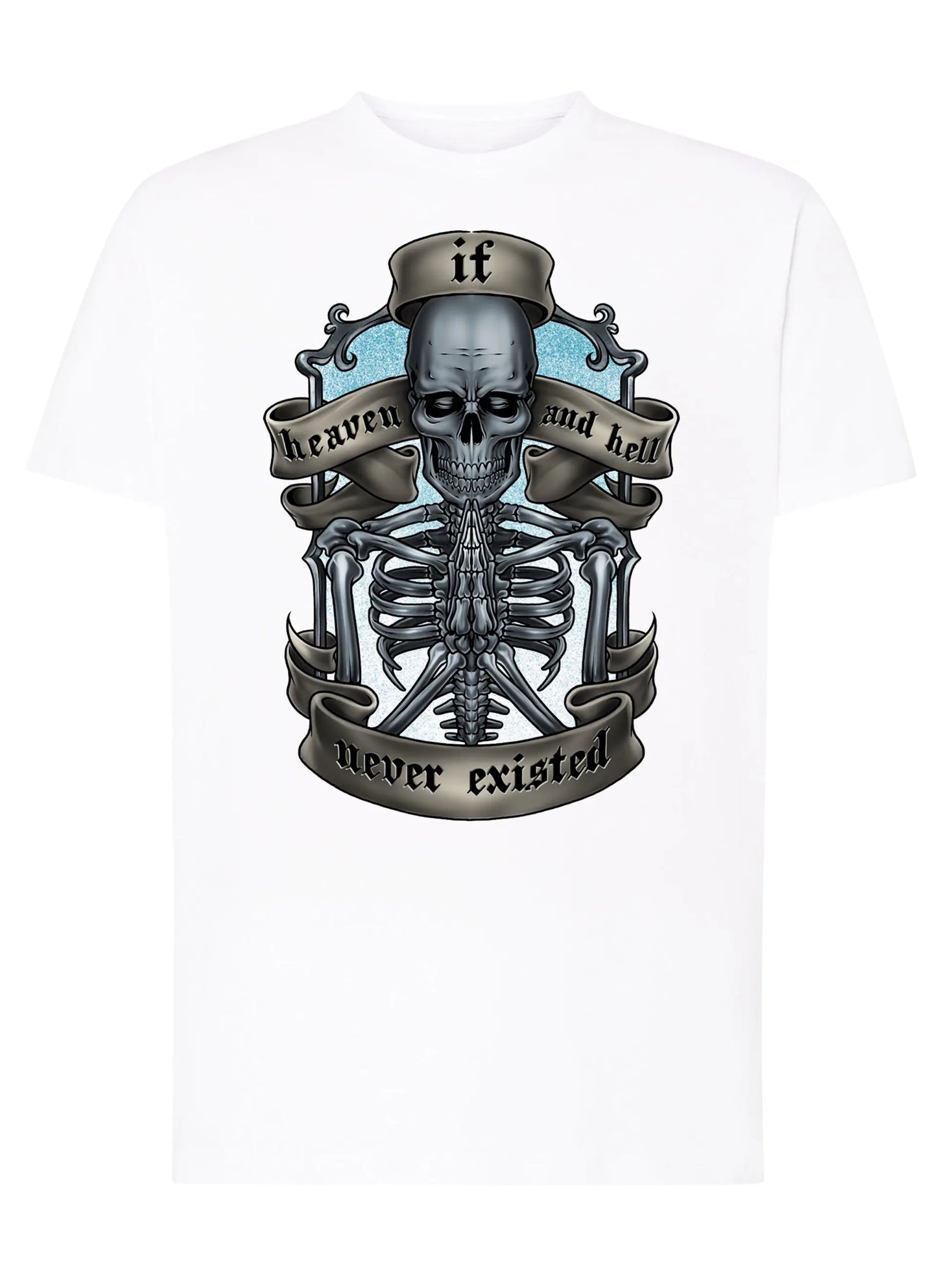 If Heaven and Hell  Never Existed Tattoo 9042 T-shirt Urban Men Uomo 100% Cotone Pettinato JK STREET STYLE