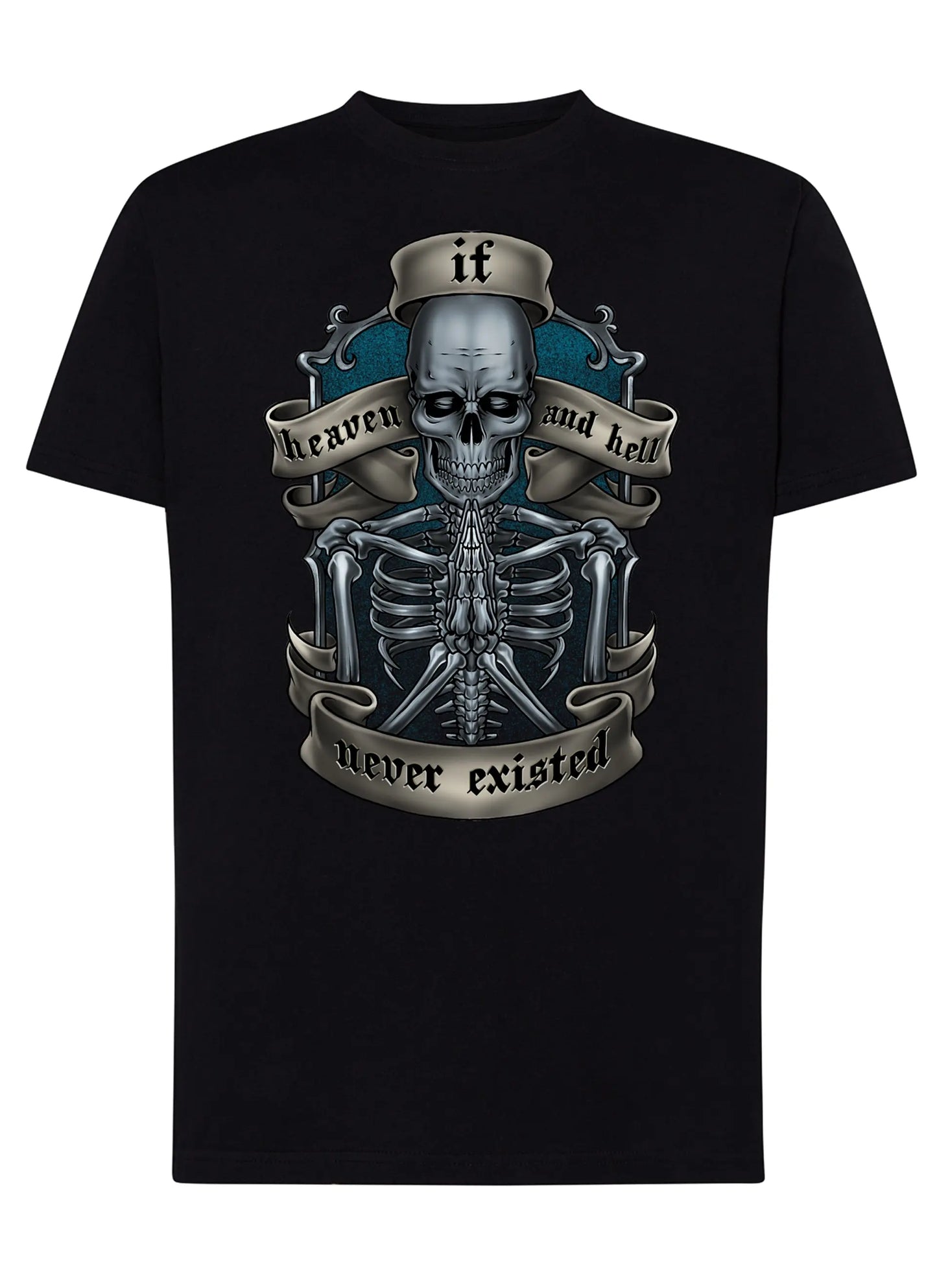 If Heaven and Hell  Never Existed Tattoo 9042 T-shirt Urban Men Uomo 100% Cotone Pettinato JK STREET STYLE