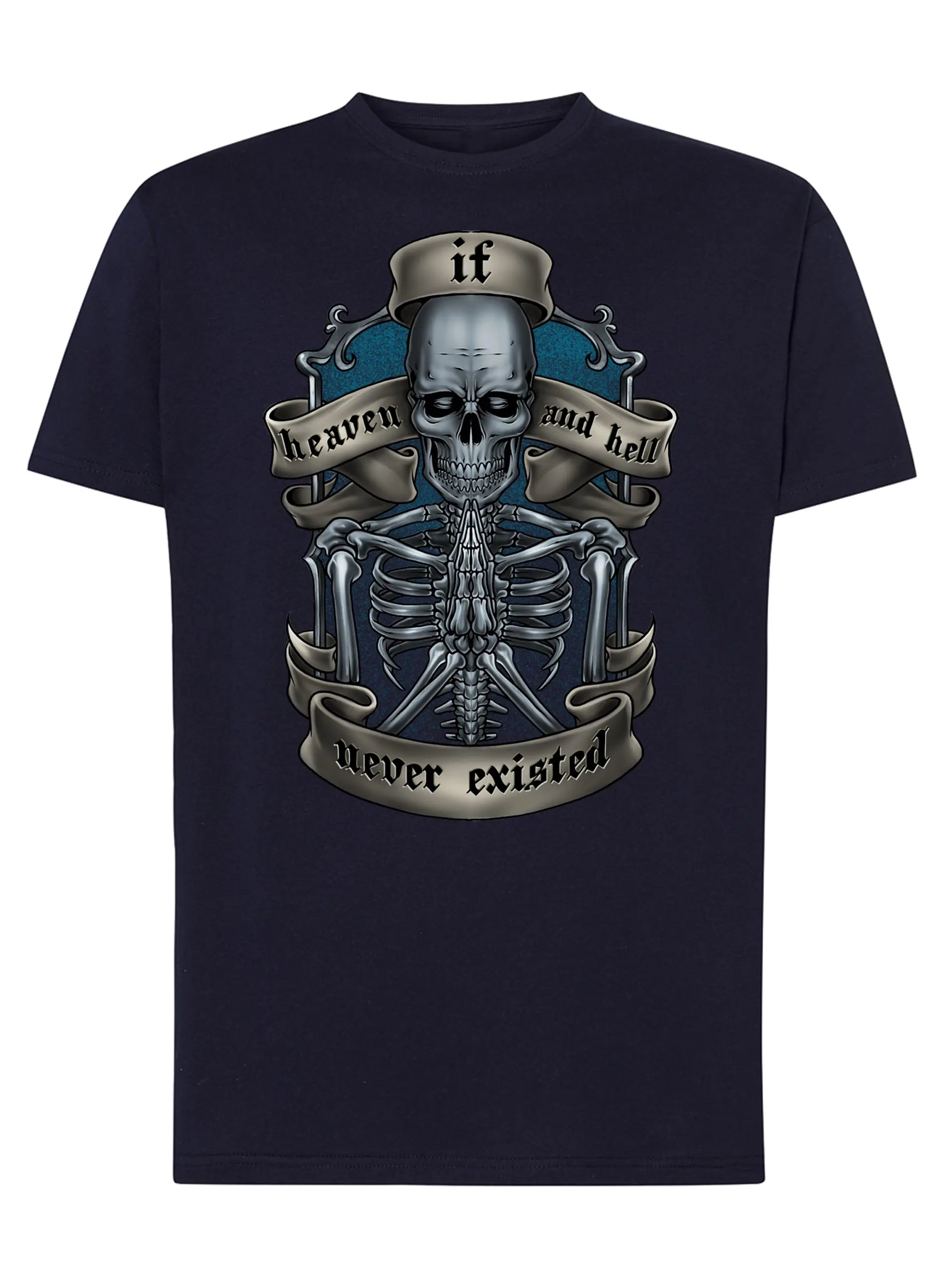 If Heaven and Hell  Never Existed Tattoo 9042 T-shirt Urban Men Uomo 100% Cotone Pettinato JK STREET STYLE