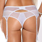 PariPari Jenny Sheer Embroidered Garter Belt White - STREET STYLE