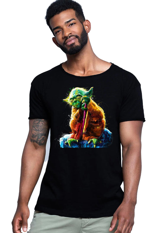 Jedi Stilizzato Color Cinema Film 18-20-5 T-shirt Urban Slub Men Uomo 100% Cotone Fiammato JK STREET STYLE