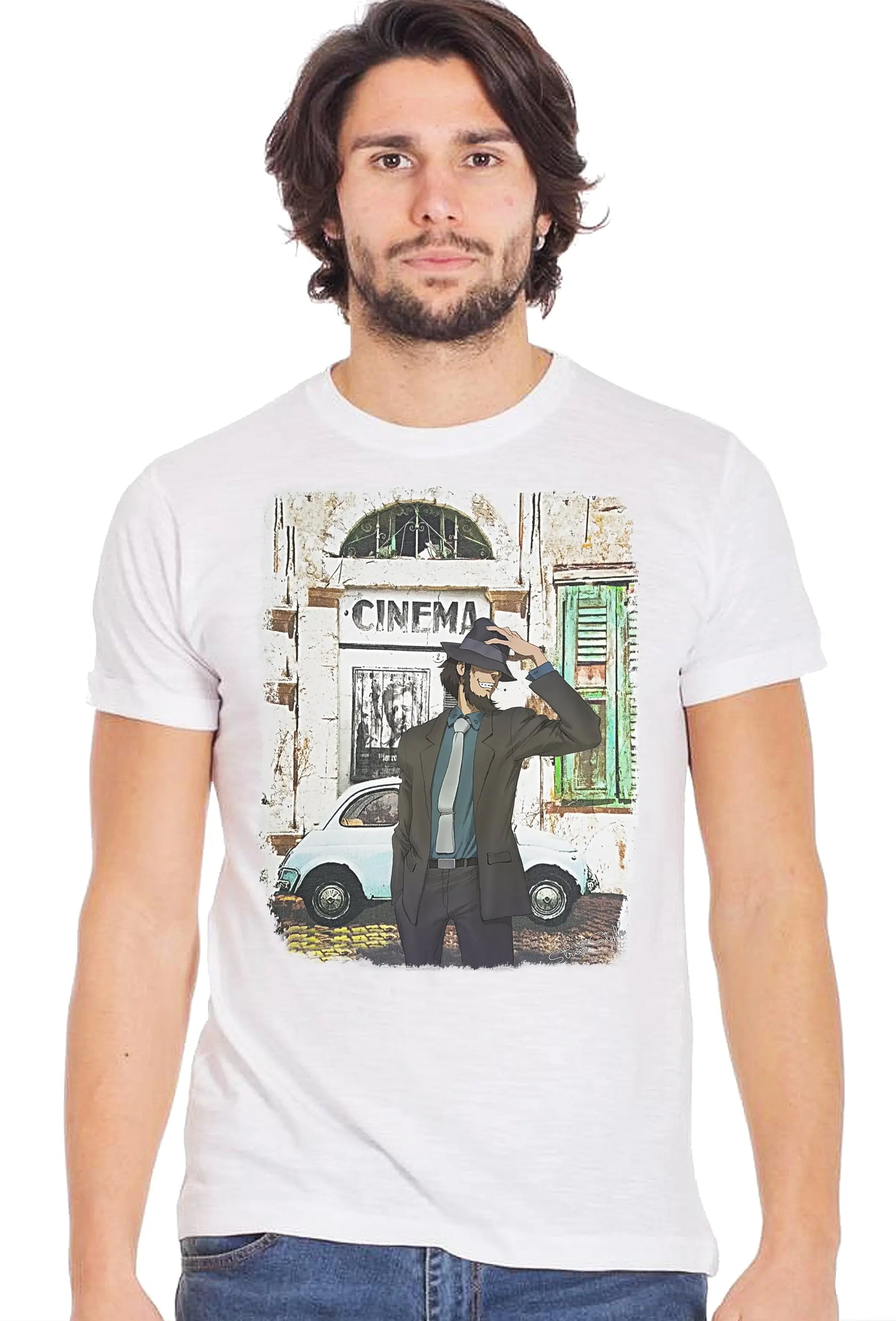 Jigen Lupin Cinema Cartoon 2075-17 1 t-shirt Urban Slub Men Uomo 100% Cotone Fiammato BS STREET STYLE