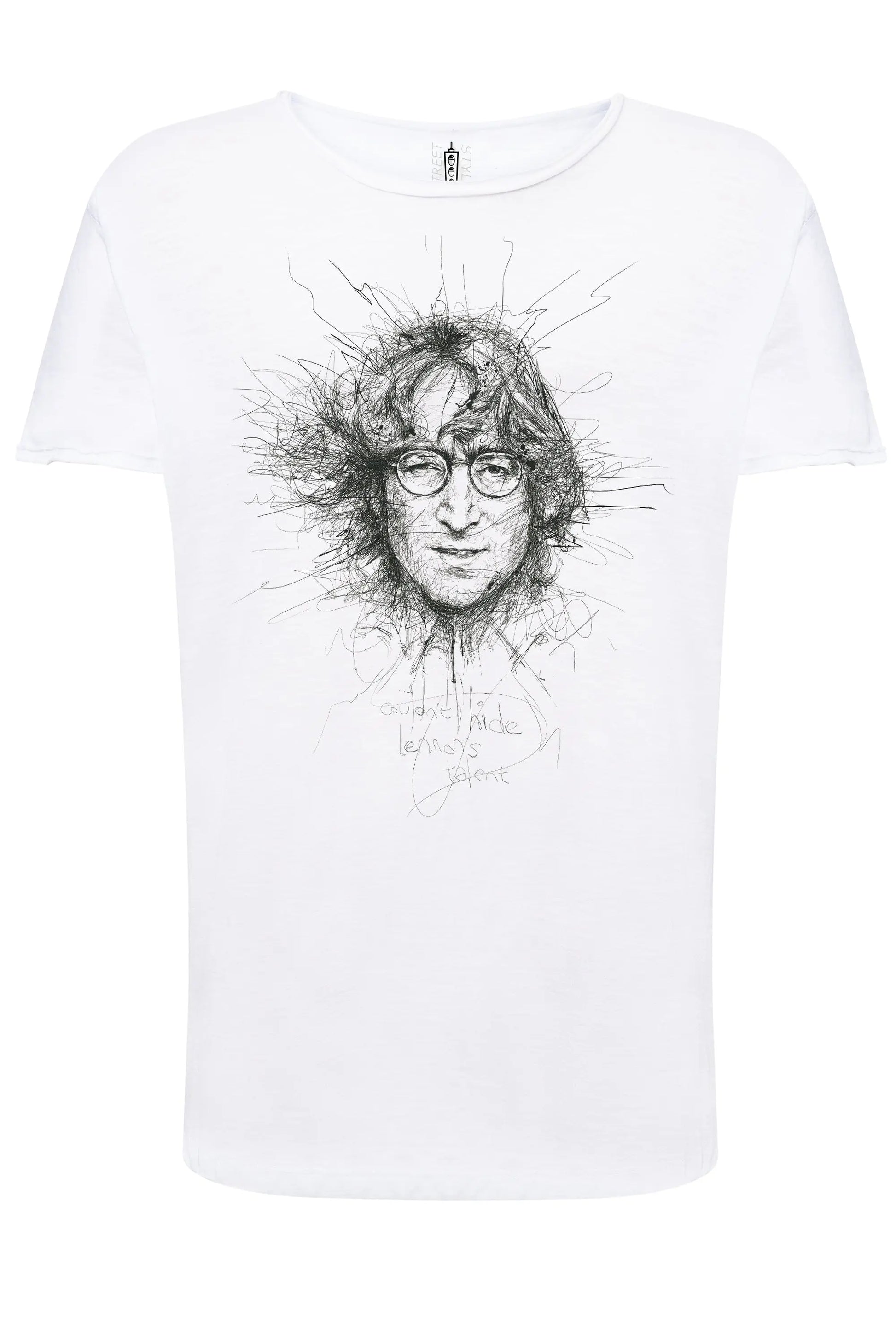 John Lenon The Legend Stilizzato Soggetto Cantante 18-52 T-shirt Urban Slub Men Uomo 100% Cotone Fiammato JK STREET STYLE