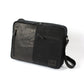 K0022AB | Messenger in Canvas/Vera Pelle, pieno fiore, volanata - Colore Nero. Accessori Nickel Anticato, Chiusura superiore con lampo. Dimensioni: cm 35 x 26 x 10. Confezione: Sacchetto Tnt-0