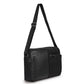 K0022AB | Messenger in Canvas/Vera Pelle, pieno fiore, volanata - Colore Nero. Accessori Nickel Anticato, Chiusura superiore con lampo. Dimensioni: cm 35 x 26 x 10. Confezione: Sacchetto Tnt-3