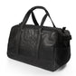 K0024AB | Borsone da Viaggio in Canvas/Vera Pelle, pieno fiore, volanata - Colore Nero. Accessori Nickel Anticato, Chiusura con lampo. Dimensioni: cm 48 x 31 x 22 - Confezione: Sacchetto Tnt-0