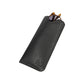 K0030AB | Glasses case in genuine full grain leather, dollar grain - Black color - Dimensions: 8.5 x 16.5 x 0.5 cm - Packaging: Bottom/lid gift box-1