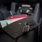 K0034AB | Flat envelope in genuine full grain leather, dollar grain - Black colour. Closure flap with automatic button. Dimensions: 22.5 x 12.5 x 0.5 cm - Packaging: TNT bag-3