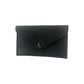 K0040AB | Bustina con pattina Made in Italy in Vera Pelle pieno fiore, grana dollaro - Colore Nero - Dimensioni: cm 13 x 8 x 0,5 - Confezione: Gift Box rigido fondo/coperchio-1