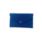 K0040DB | Bustina con pattina Made in Italy in Vera Pelle pieno fiore, grana dollaro - Colore Blu - Dimensioni: cm 13 x 8 x 0,5 - Confezione: Gift Box rigido fondo/coperchio-1