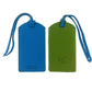 K0041EOB | Two-tone luggage tag Made in Italy in genuine full-grain leather, dollar grain - Green/light blue color - Dimensions: 6.5 x 12 cm - Packaging: Rigid bottom/lid gift box-0