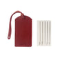 K0041VDB | Two-tone luggage tag Made in Italy in genuine full-grain leather, dollar grain - Red/blue color - Dimensions: 6.5 x 12 cm - Packaging: Rigid bottom/lid gift box-3