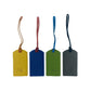 K0041VDB | Two-tone luggage tag Made in Italy in genuine full-grain leather, dollar grain - Red/blue color - Dimensions: 6.5 x 12 cm - Packaging: Rigid bottom/lid gift box-1