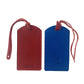 K0041VDB | Two-tone luggage tag Made in Italy in genuine full-grain leather, dollar grain - Red/blue color - Dimensions: 6.5 x 12 cm - Packaging: Rigid bottom/lid gift box-0