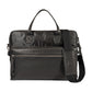K0043AB | Briefcase in Waterproof Nylon/Genuine full grain leather with light grain - Black color - Internal pouch - Shiny silver accessories - Dimensions 39 x 30 x 12 cm - Packaging: Tnt bag-0