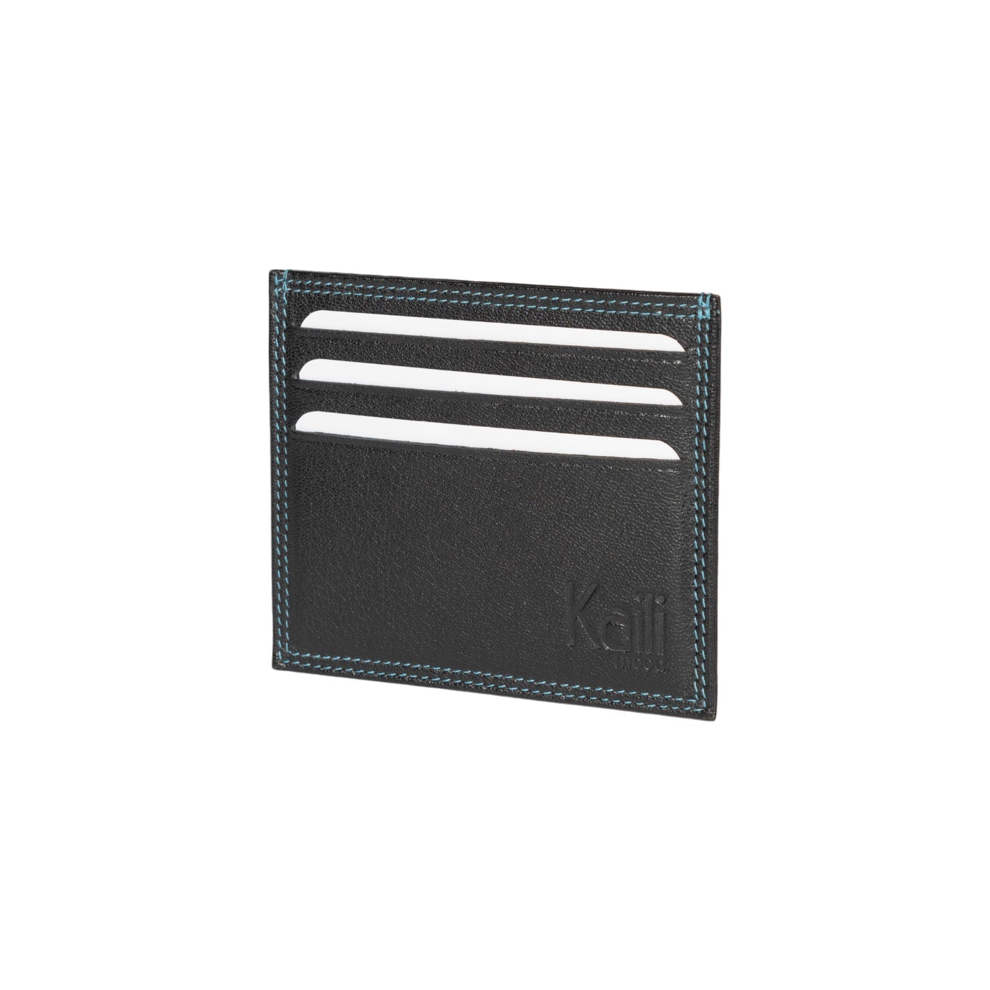 K10216AB | Porta Carte di Credito in Vera Pelle pieno fiore, con leggera grana. Colore Nero. Tasca centrale grande. Dimensioni: cm 9,8 x 8 x 0,5. Confezione: Gift Box rigido fondo/coperchio-0