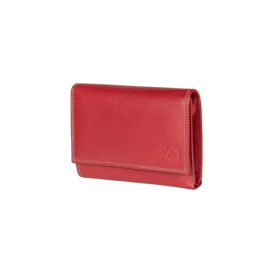 K10233VB | Portafogli Donna in Vera Pelle pieno fiore, con leggera grana. Colore Rosso. Dimensioni da chiuso: cm 14 x 10,5 x 2,5. Confezione: Gift Box rigido fondo/coperchio-0